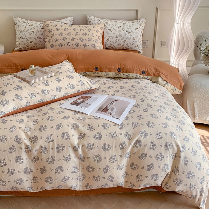 91家纺网 家纺一手货源 找家纺 澳萝拉2023新款40支双层纱纽扣款四件套  小薇