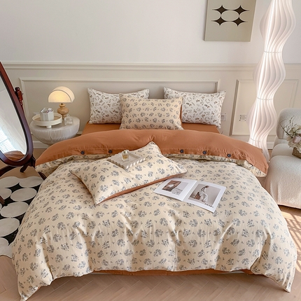 91家纺网 家纺一手货源 找家纺 （总）澳萝拉2023新款40支双层纱纽扣款四件套 