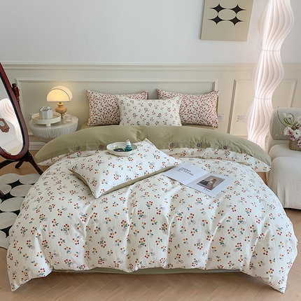 91家纺网 家纺一手货源 找家纺 （总）澳萝拉2023新款40支双层纱纽扣款四件套 