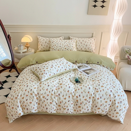 91家纺网 家纺一手货源 找家纺 （总）澳萝拉2023新款40支双层纱纽扣款四件套 