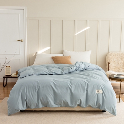 91家纺网 家纺一手货源 找家纺 （总）富瑞阁2024新款全棉无印色拼系列单件被套 被套(A版）