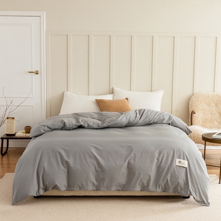 91家纺网 家纺一手货源 找家纺 （总）富瑞阁2024新款全棉无印色拼系列单件被套 被套(A版）