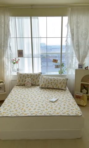 91家纺网 家纺一手货源 找家纺 金爱家 2023新款小清新凉感丝乳胶凉席三件套 花季