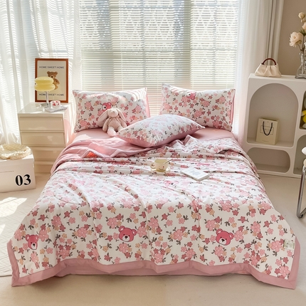 91家纺网 家纺一手货源 找家纺 沐辰家居2023新款A类印花款全棉夏被 A类棉花被-繁华世界