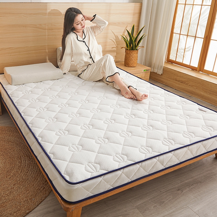 91家纺网 家纺一手货源 找家纺 欣罗兰 2023新款针织棉立体纯色床垫系列-大床款 贝壳-白