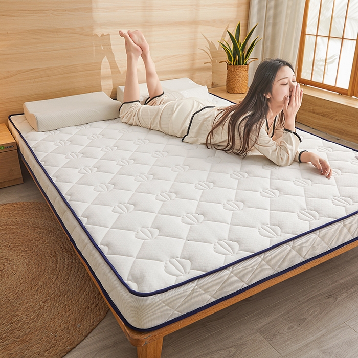 91家纺网 家纺一手货源 找家纺 欣罗兰 2023新款针织棉立体纯色床垫系列-大床款 贝壳-白