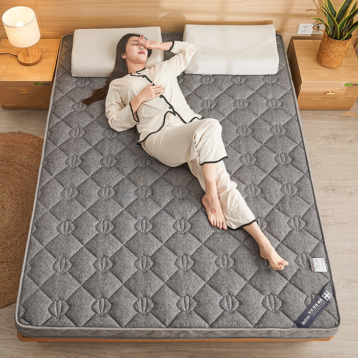 91家纺网 家纺一手货源 找家纺 欣罗兰 2023新款针织棉立体纯色床垫系列-大床款 贝壳-灰