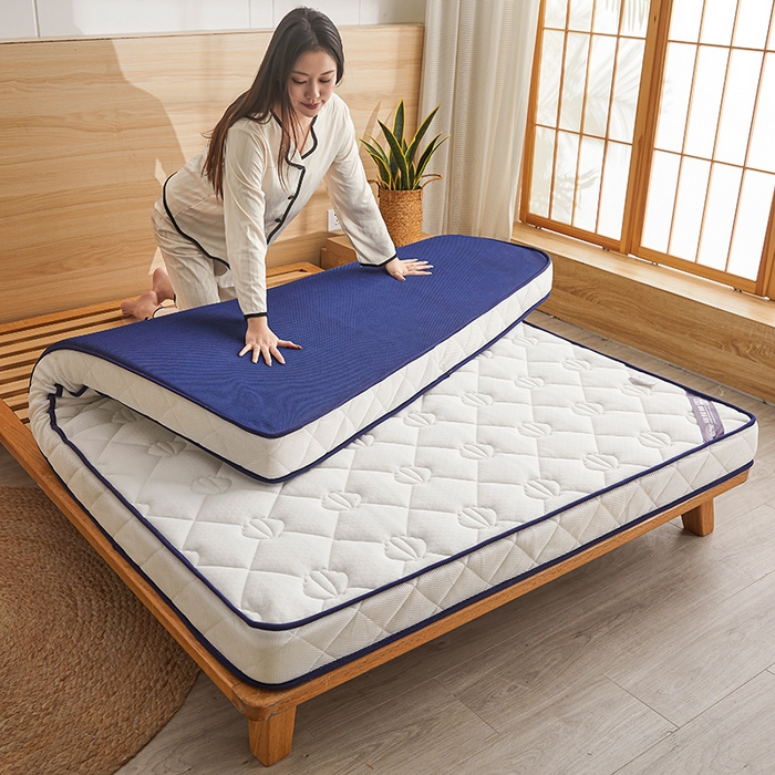 91家纺网 家纺一手货源 找家纺 欣罗兰 2023新款针织棉立体纯色床垫系列-大床款 贝壳-白