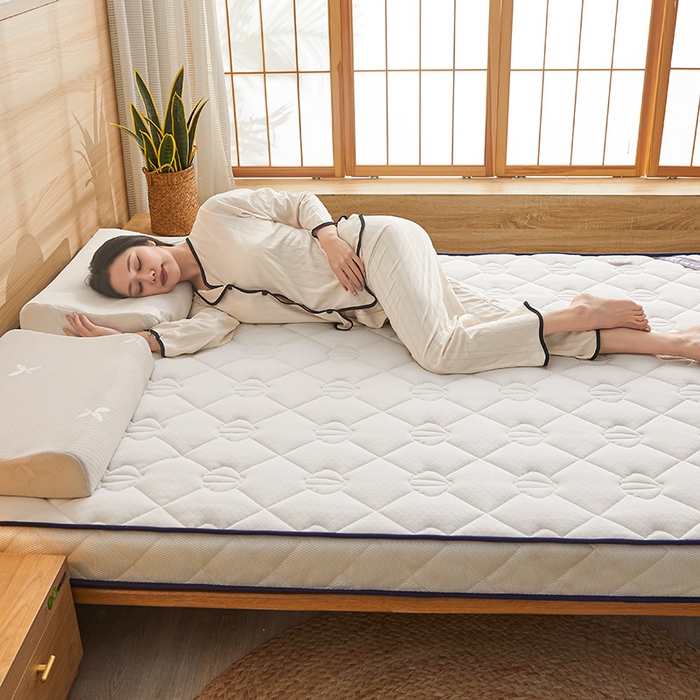 91家纺网 家纺一手货源 找家纺 欣罗兰 2023新款针织棉立体纯色床垫系列-大床款 贝壳-白