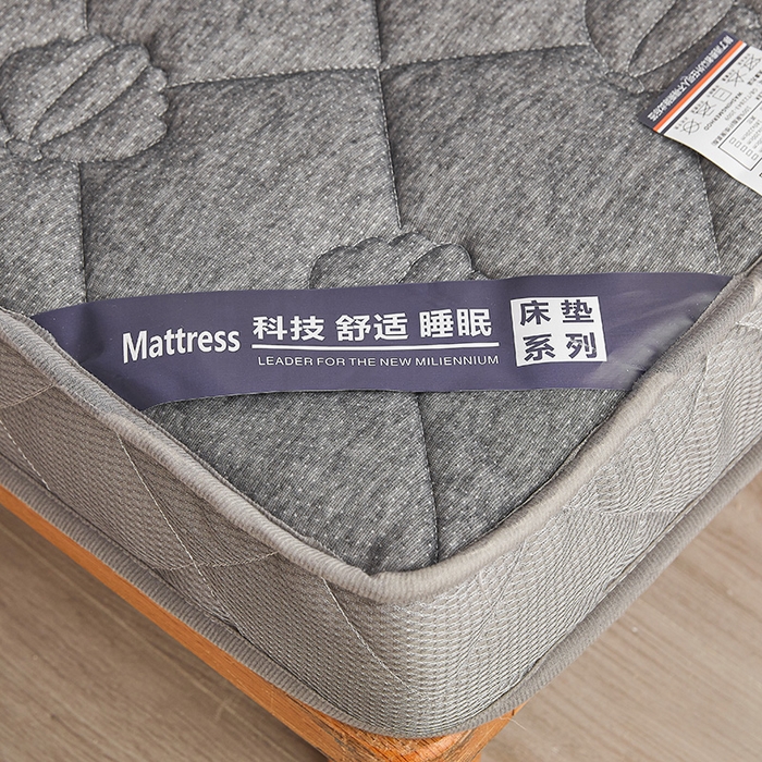 91家纺网 家纺一手货源 找家纺 欣罗兰 2023新款针织棉立体纯色床垫系列-大床款 贝壳-灰