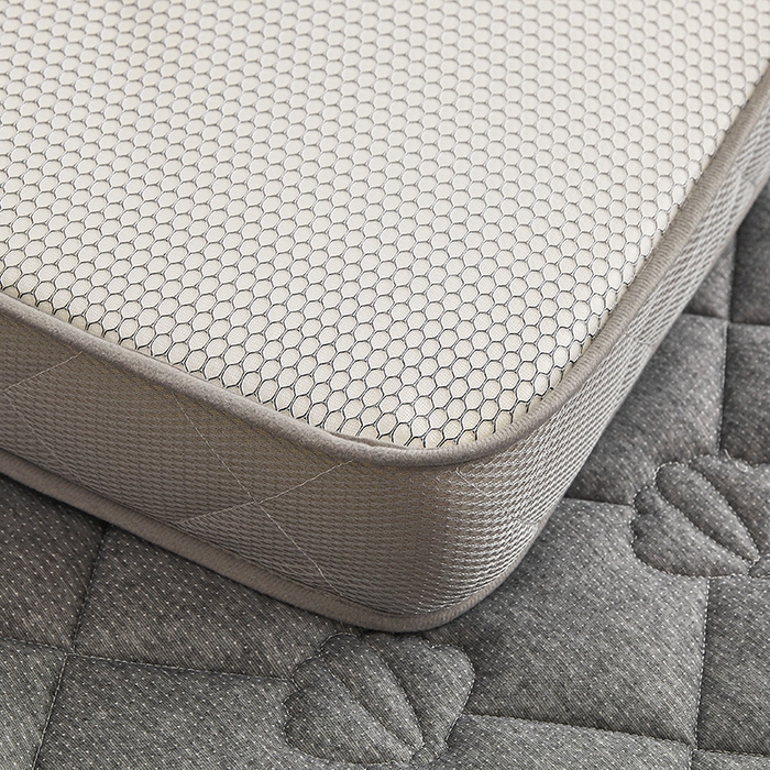 91家纺网 家纺一手货源 找家纺 欣罗兰 2023新款针织棉立体纯色床垫系列-大床款 贝壳-灰