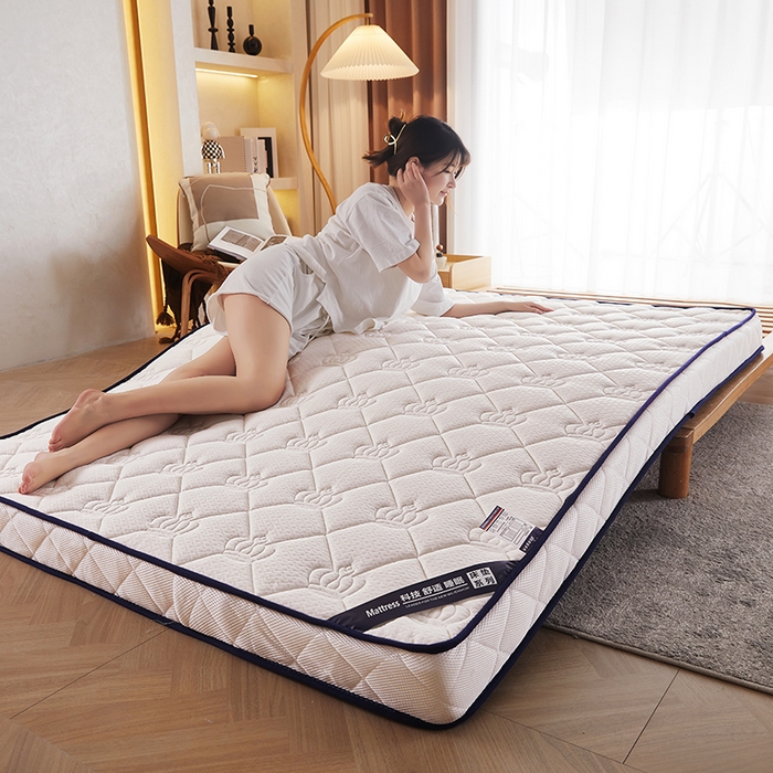 91家纺网 家纺一手货源 找家纺 欣罗兰 2023新款针织棉立体纯色床垫系列-大床款 皇冠-白