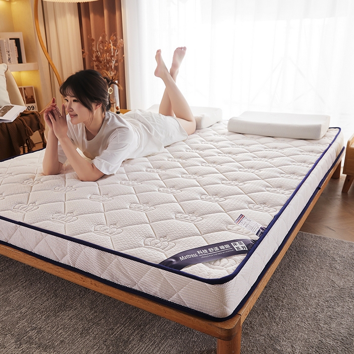 91家纺网 家纺一手货源 找家纺 欣罗兰 2023新款针织棉立体纯色床垫系列-大床款 皇冠-白