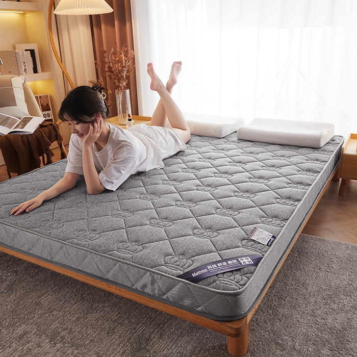 91家纺网 家纺一手货源 找家纺 欣罗兰 2023新款针织棉立体纯色床垫系列-大床款 皇冠-灰