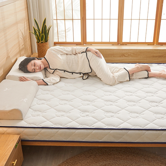 91家纺网 家纺一手货源 找家纺 欣罗兰 2023新款针织棉立体纯色床垫系列-大床款 棉花-白