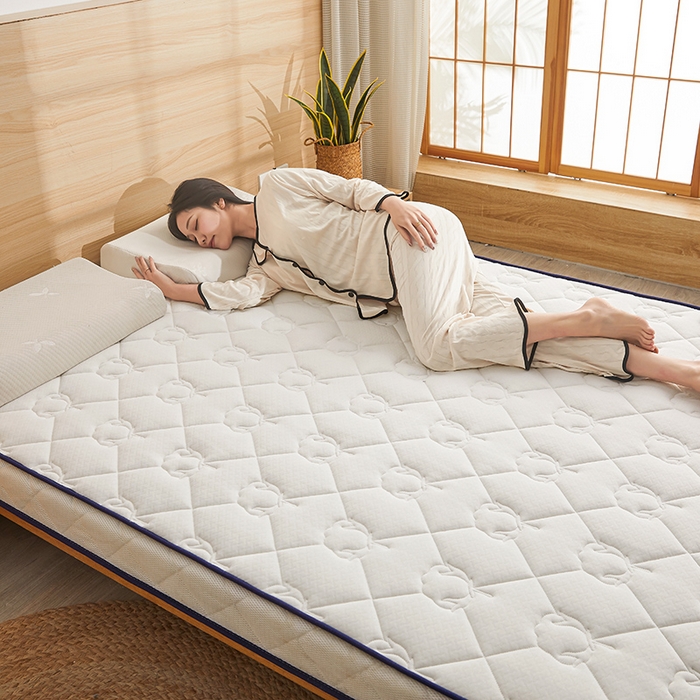 91家纺网 家纺一手货源 找家纺 欣罗兰 2023新款针织棉立体纯色床垫系列-大床款 棉花-白