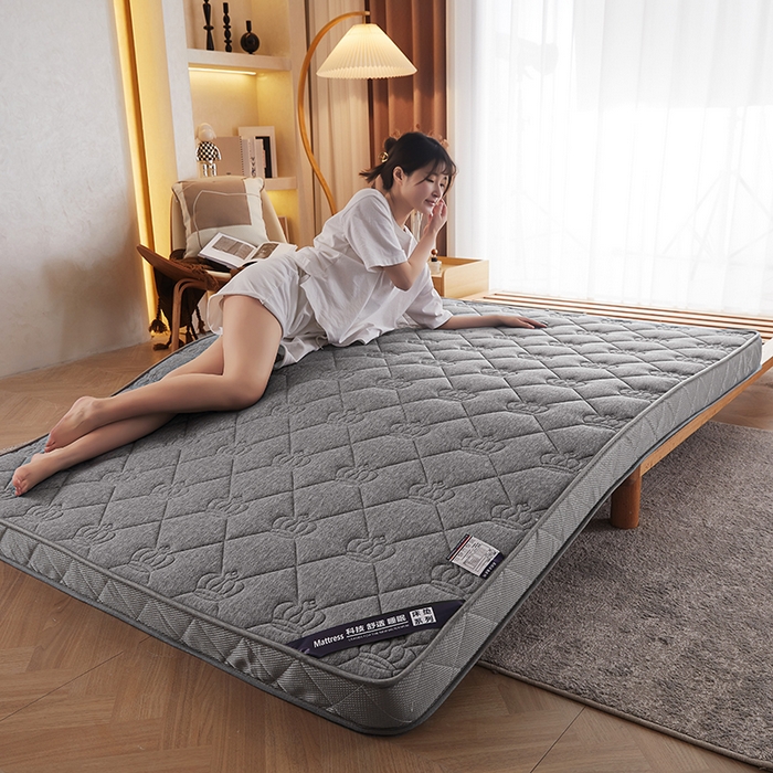 91家纺网 家纺一手货源 找家纺 欣罗兰 2023新款针织棉立体纯色床垫系列-大床款 皇冠-灰