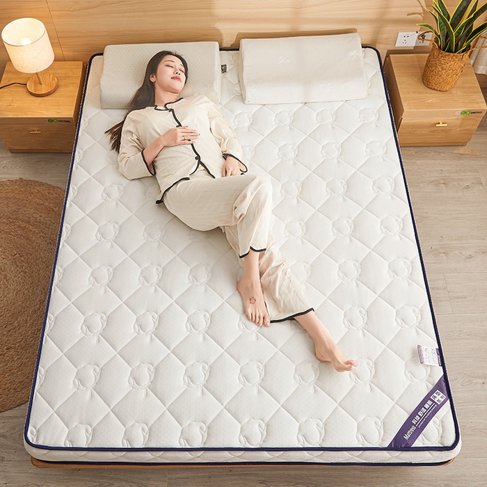 91家纺网 家纺一手货源 找家纺 欣罗兰 2023新款针织棉立体纯色床垫系列-大床款 棉花-白