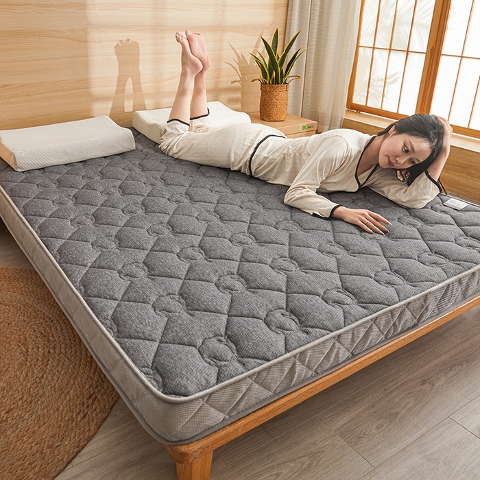 91家纺网 家纺一手货源 找家纺 欣罗兰 2023新款针织棉立体纯色床垫系列-大床款 棉花-灰