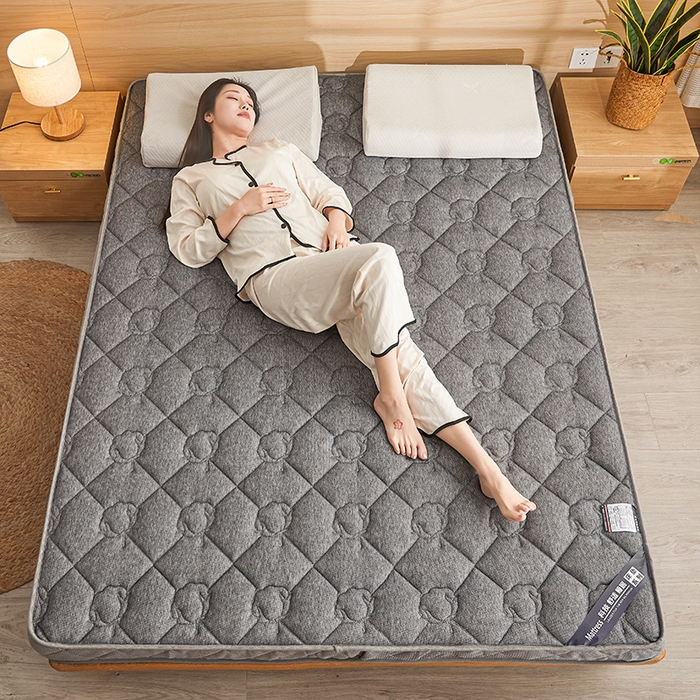 91家纺网 家纺一手货源 找家纺 欣罗兰 2023新款针织棉立体纯色床垫系列-大床款 棉花-白