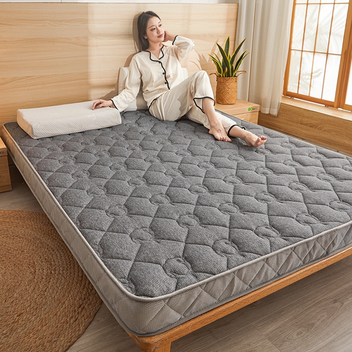 91家纺网 家纺一手货源 找家纺 欣罗兰 2023新款针织棉立体纯色床垫系列-大床款 棉花-灰