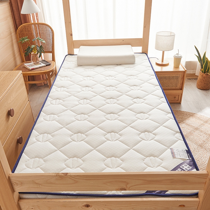 91家纺网 家纺一手货源 找家纺 欣罗兰 2023新款针织棉立体纯色床垫系列-小床款 贝壳-白