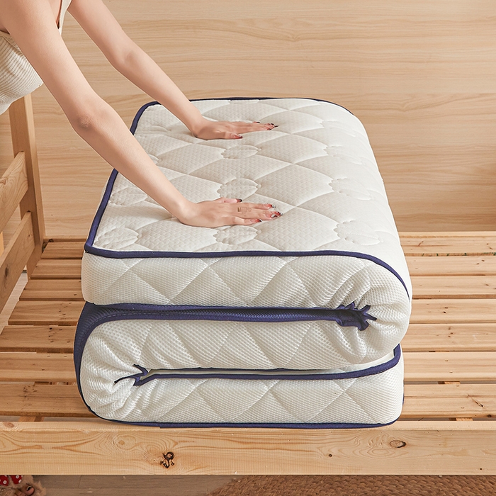 91家纺网 家纺一手货源 找家纺 欣罗兰 2023新款针织棉立体纯色床垫系列-小床款 贝壳-白