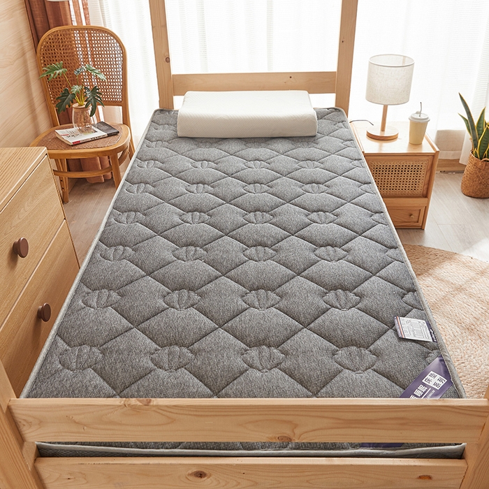 91家纺网 家纺一手货源 找家纺 欣罗兰 2023新款针织棉立体纯色床垫系列-小床款 贝壳-灰