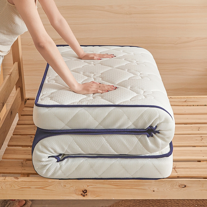 91家纺网 家纺一手货源 找家纺 欣罗兰 2023新款针织棉立体纯色床垫系列-小床款 蝶恋-白