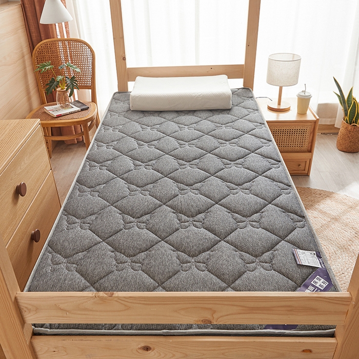 91家纺网 家纺一手货源 找家纺 欣罗兰 2023新款针织棉立体纯色床垫系列-小床款 蝶恋-灰