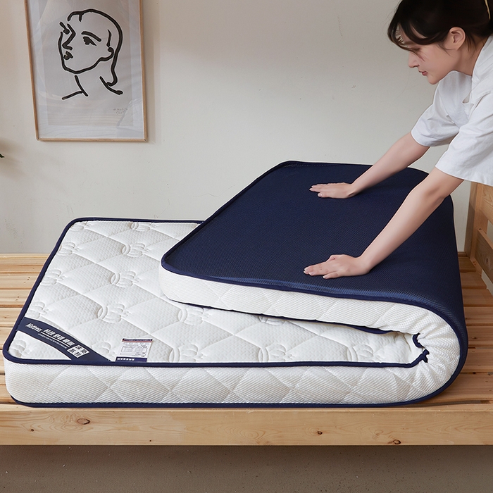 91家纺网 家纺一手货源 找家纺 欣罗兰 2023新款针织棉立体纯色床垫系列-小床款 皇冠-白