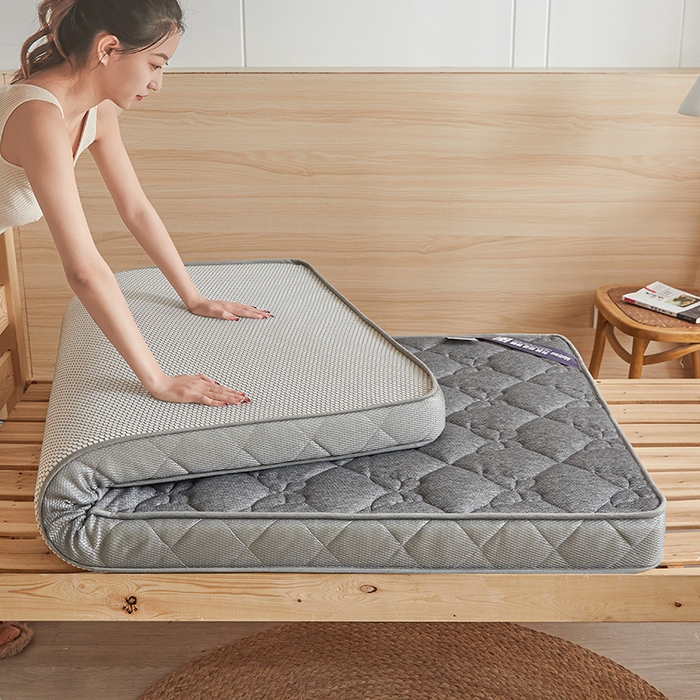 91家纺网 家纺一手货源 找家纺 欣罗兰 2023新款针织棉立体纯色床垫系列-小床款 蝶恋-灰