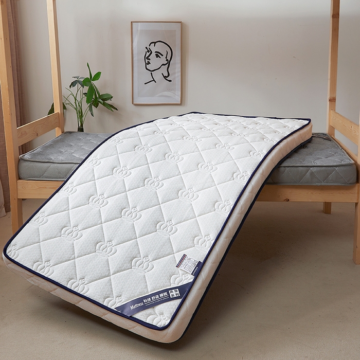 91家纺网 家纺一手货源 找家纺 欣罗兰 2023新款针织棉立体纯色床垫系列-小床款 皇冠-白