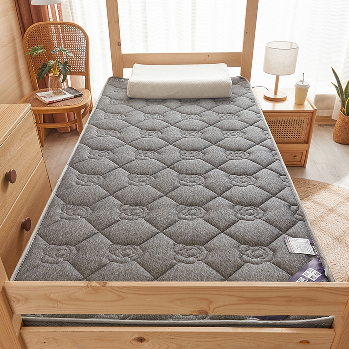 91家纺网 家纺一手货源 找家纺 欣罗兰 2023新款针织棉立体纯色床垫系列-小床款 牡丹-灰