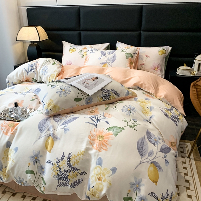 91家纺网 家纺一手货源 找家纺 澳萝拉 2023新款天丝印花四件套 菲扬