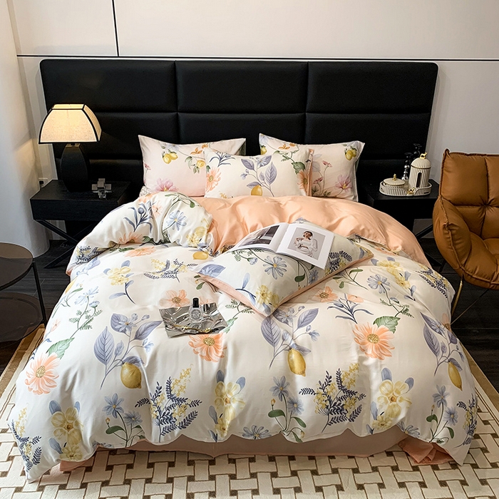 91家纺网 家纺一手货源 找家纺 澳萝拉 2023新款天丝印花四件套 菲扬