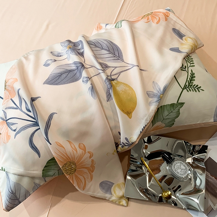 91家纺网 家纺一手货源 找家纺 澳萝拉 2023新款天丝印花四件套 菲扬