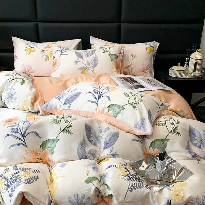 91家纺网 家纺一手货源 找家纺 澳萝拉 2023新款天丝印花四件套 菲扬