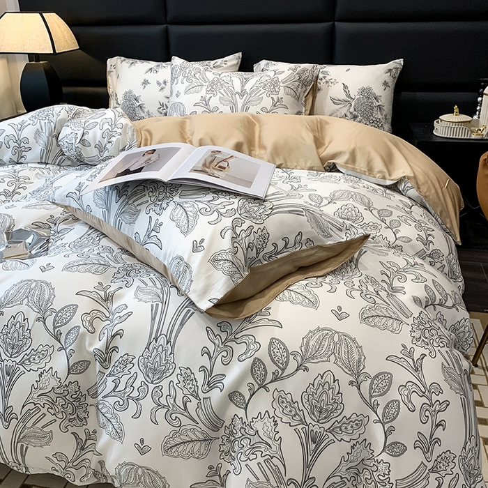 91家纺网 家纺一手货源 找家纺 澳萝拉 2023新款天丝印花四件套 恋馨