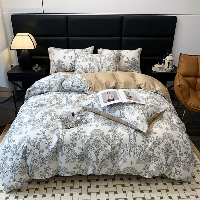 91家纺网 家纺一手货源 找家纺 澳萝拉 2023新款天丝印花四件套 恋馨