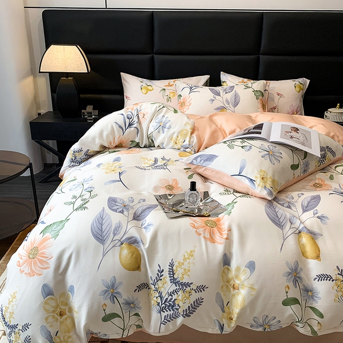 91家纺网 家纺一手货源 找家纺 澳萝拉 2023新款天丝印花四件套 菲扬