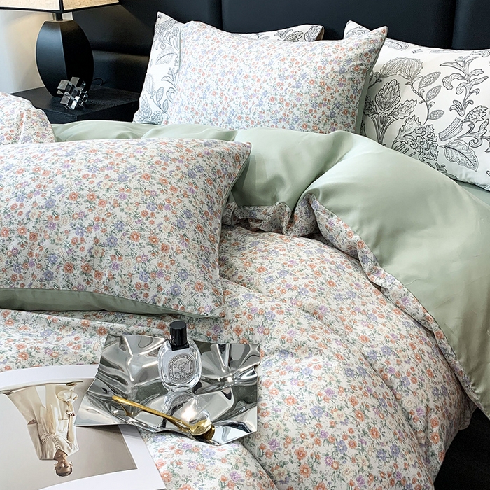 91家纺网 家纺一手货源 找家纺 澳萝拉 2023新款天丝印花四件套 江夏