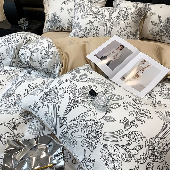 91家纺网 家纺一手货源 找家纺 澳萝拉 2023新款天丝印花四件套 恋馨