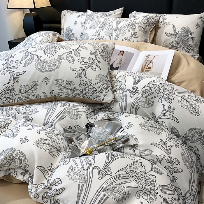 91家纺网 家纺一手货源 找家纺 澳萝拉 2023新款天丝印花四件套 恋馨