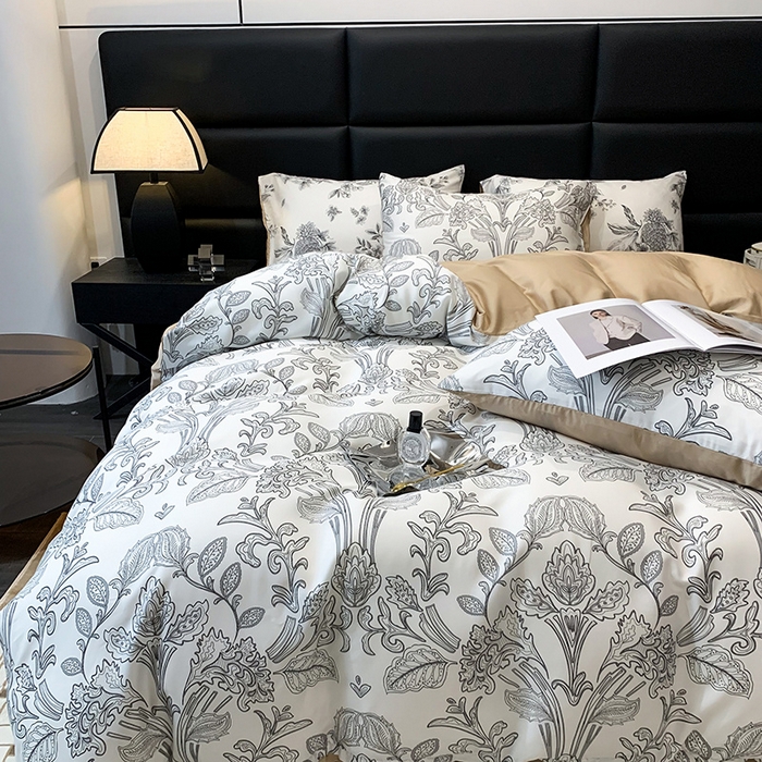 91家纺网 家纺一手货源 找家纺 澳萝拉 2023新款天丝印花四件套 恋馨