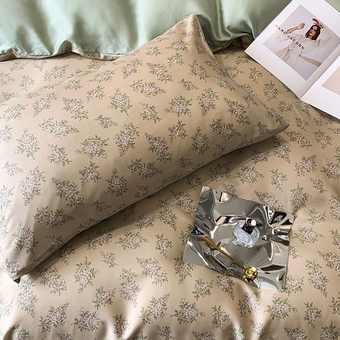 91家纺网 家纺一手货源 找家纺 澳萝拉 2023新款天丝印花四件套 柠染-粉