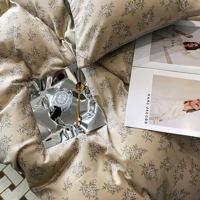 91家纺网 家纺一手货源 找家纺 澳萝拉 2023新款天丝印花四件套 柠染-粉