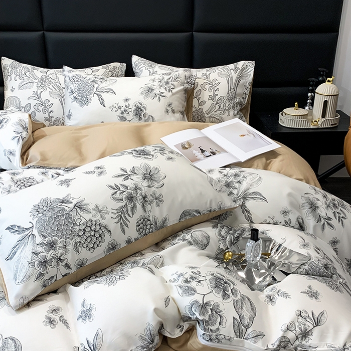 91家纺网 家纺一手货源 找家纺 澳萝拉 2023新款天丝印花四件套 月韵