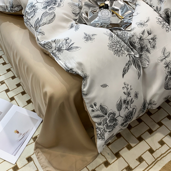 91家纺网 家纺一手货源 找家纺 澳萝拉 2023新款天丝印花四件套 月韵