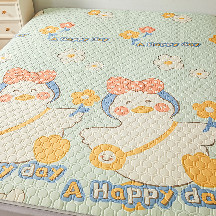 91家纺网 家纺一手货源 找家纺 小萌虎 2023新款冰丝胶质凉席-床席款 可爱鸭